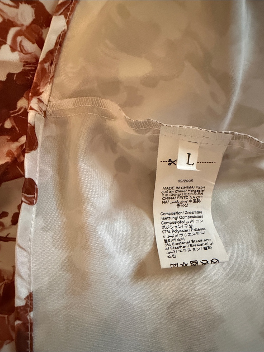 SHEIN Cream Mini Dress with Rust Floral Print and Tie Straps (14) - Picture 5 of 6